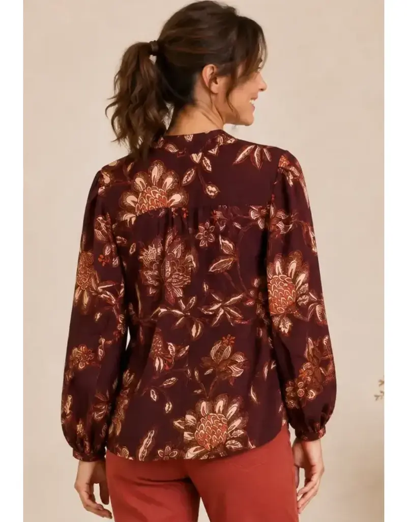 Linda Tie Front Balloon Sleeve Blouse