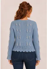 Rebbeca Ribbon Detail Bell Sleeve Tie Front Cardigan
