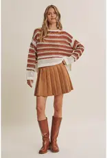 Rodeo Romance Vegan Suede Pleated Mini Skirt