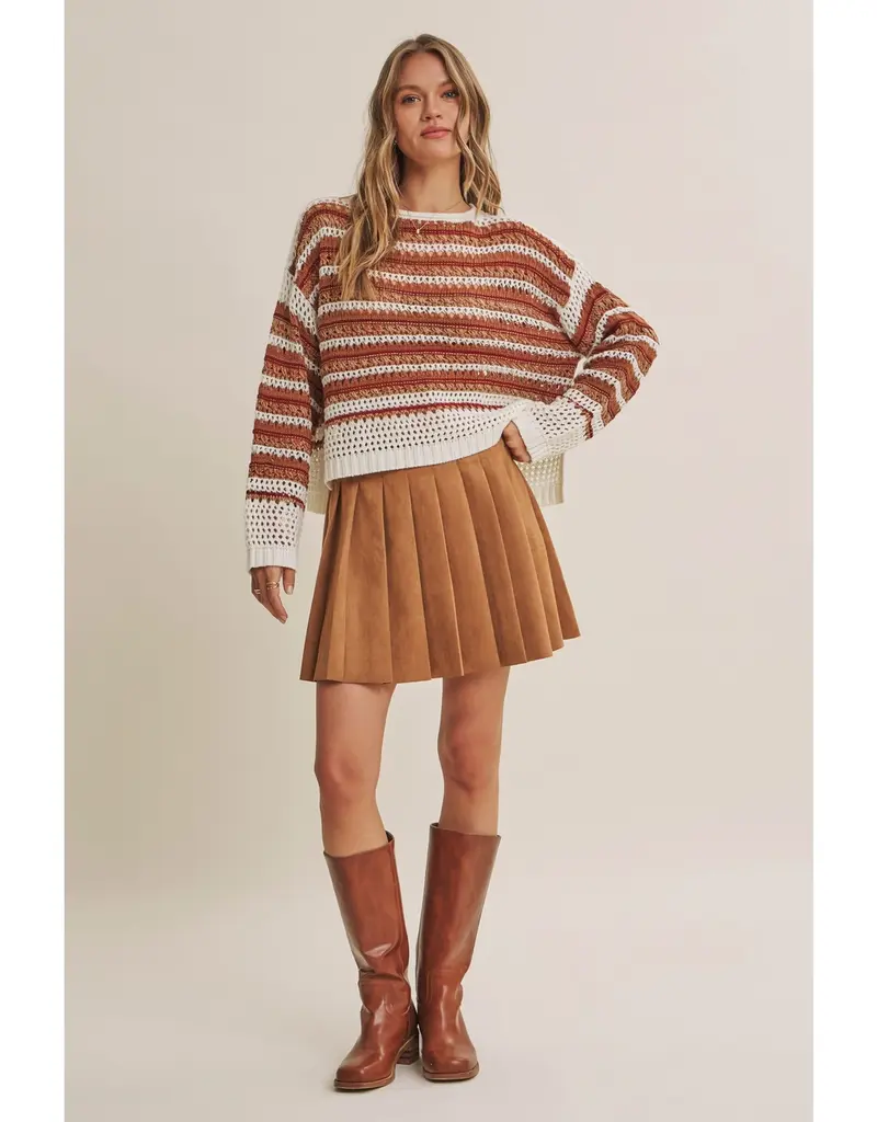 Rodeo Romance Vegan Suede Pleated Mini Skirt