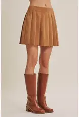 Rodeo Romance Vegan Suede Pleated Mini Skirt