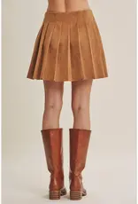 Rodeo Romance Vegan Suede Pleated Mini Skirt