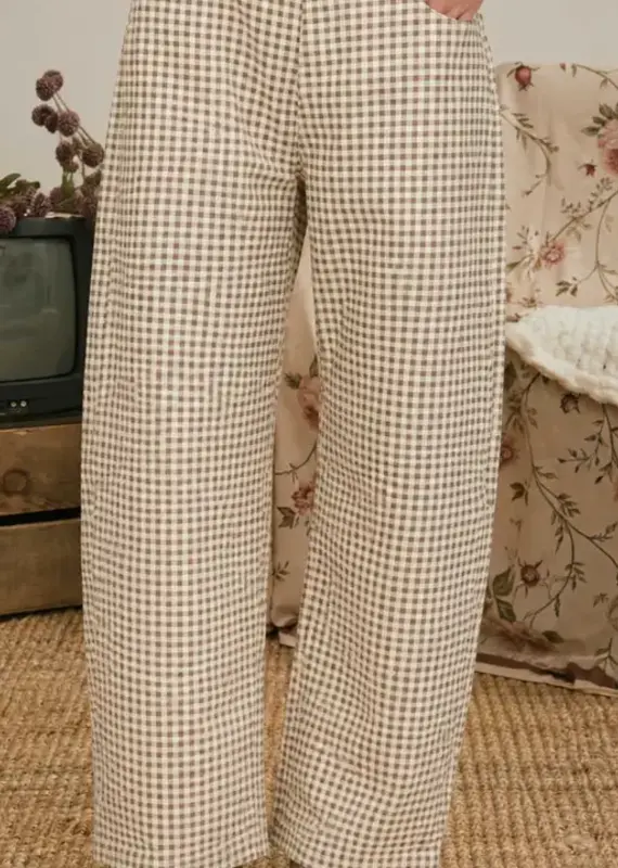 Gingham Barrel Pants
