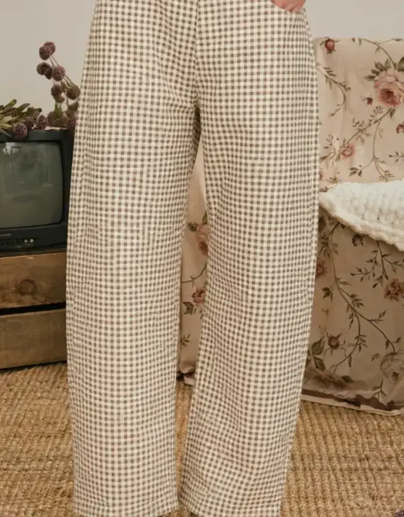 Gingham Barrel Pants