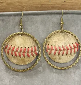 Batter Up Baseball Dangle Earrings