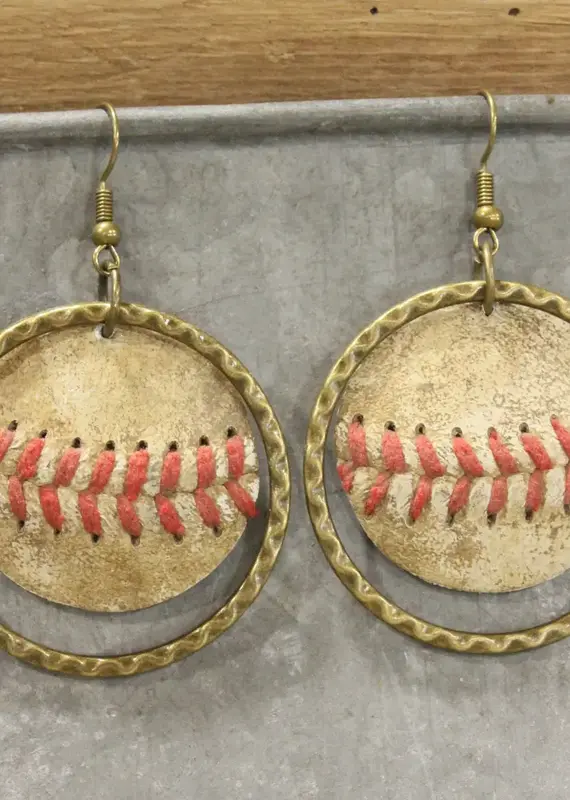 Batter Up Baseball Dangle Earrings