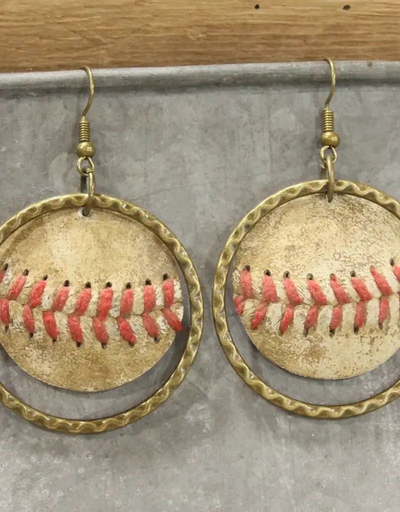 Batter Up Baseball Dangle Earrings