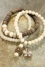 Czech Me Out Elite Beige & Natural Stretch Bracelet Set