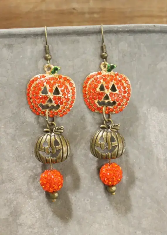 Jack-O-Lantern Diva's Dangle Earrings