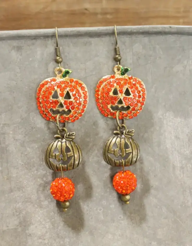 Jack-O-Lantern Diva's Dangle Earrings