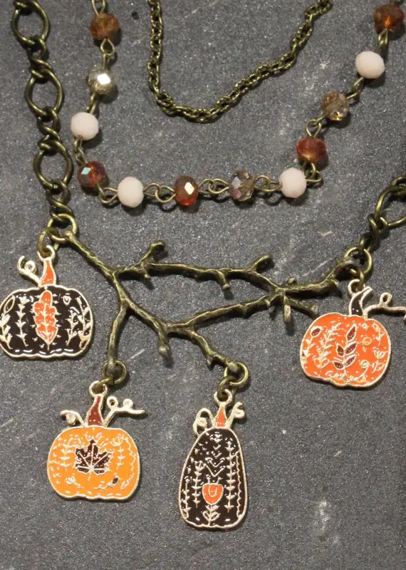 Vining Pumpkin Patch Charm'd Necklace