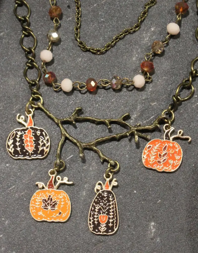 Vining Pumpkin Patch Charm'd Necklace