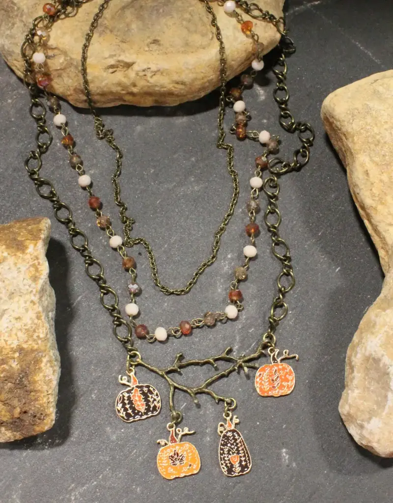 Vining Pumpkin Patch Charm'd Necklace
