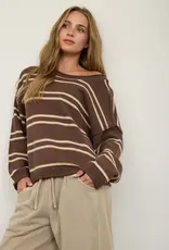 Elaine Exposed Seam Striped Knit Sweater