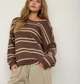 Elaine Exposed Seam Striped Knit Sweater