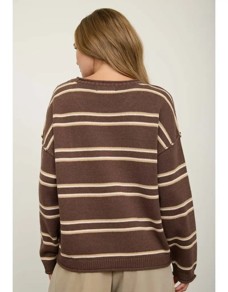 Elaine Exposed Seam Striped Knit Sweater