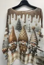 Elf Christmas Knit Printed Sweater -Made in Italy - ONE SIZE