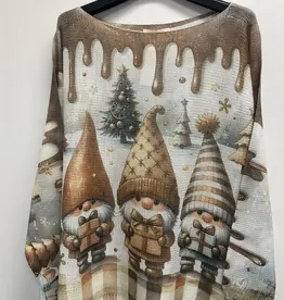 Elf Christmas Knit Printed Sweater -Made in Italy - ONE SIZE