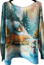 Snowman Christmas Printed Sweater - Made in Italy - ONE SIZE