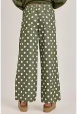 Laura Relaxed Wide Leg Soft Polka Dot Drawstring Pant