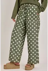 Laura Relaxed Wide Leg Soft Polka Dot Drawstring Pant