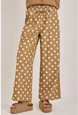 Laura Relaxed Wide Leg Soft Polka Dot Drawstring Pant