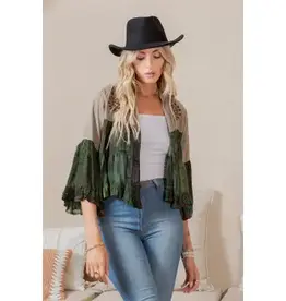 Bethany Vintage Bohemian Tiered Patchwork Cropped Shrug