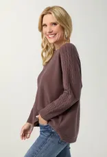 Heavenly-Luxe Cable Knit Detail Dolman Sweater