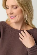Heavenly-Luxe Cable Knit Detail Dolman Sweater