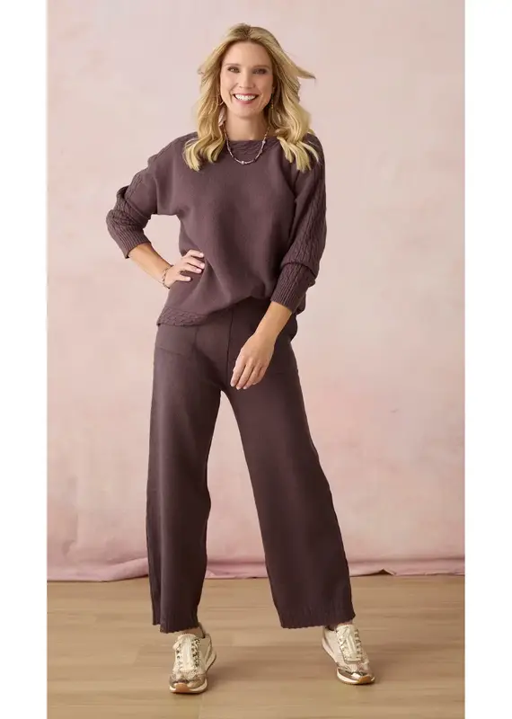 Heavenly-Luxe Cable Knit Detail Pant