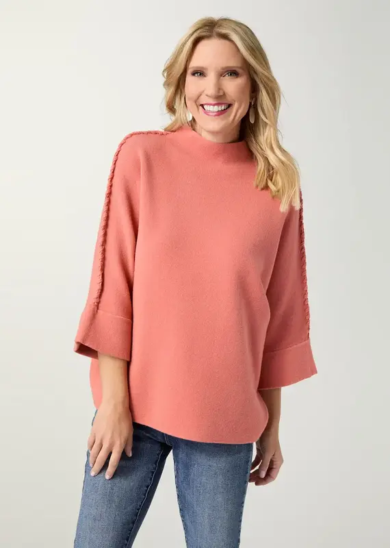 Heavenly-Luxe Stitch Detail Funnel Neck Sweater