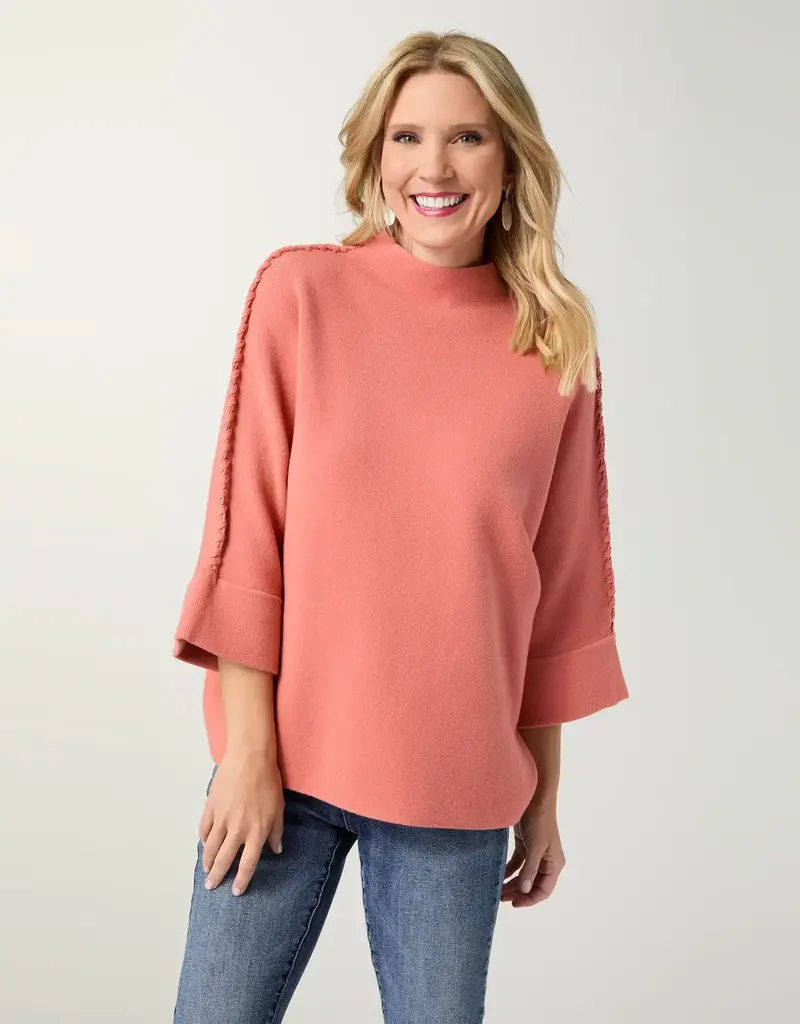 Heavenly-Luxe Stitch Detail Funnel Neck Sweater