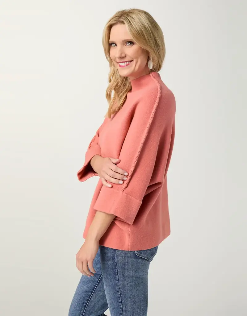 Heavenly-Luxe Stitch Detail Funnel Neck Sweater