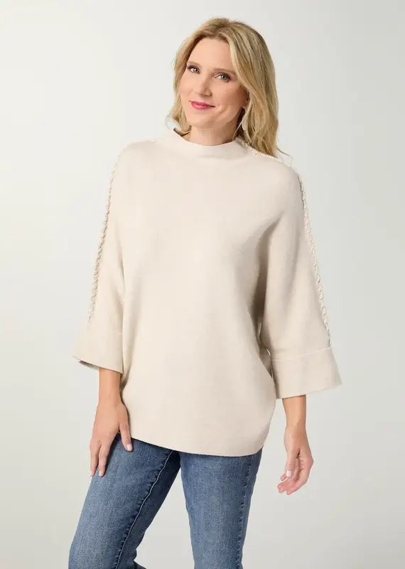 Heavenly-Luxe Stitch Detail Funnel Neck Sweater