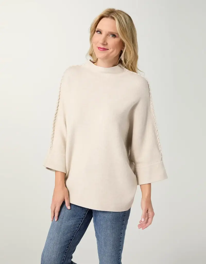Heavenly-Luxe Stitch Detail Funnel Neck Sweater