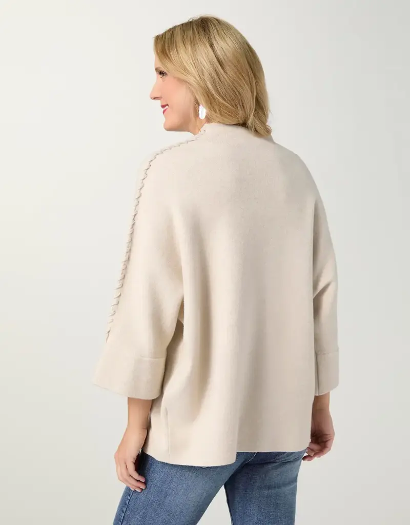 Heavenly-Luxe Stitch Detail Funnel Neck Sweater