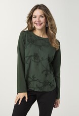 Imperia Long Sleeve Top with Floral Applique