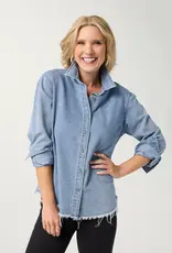 Shawna Denim Top/Jacket with Back Button Detail