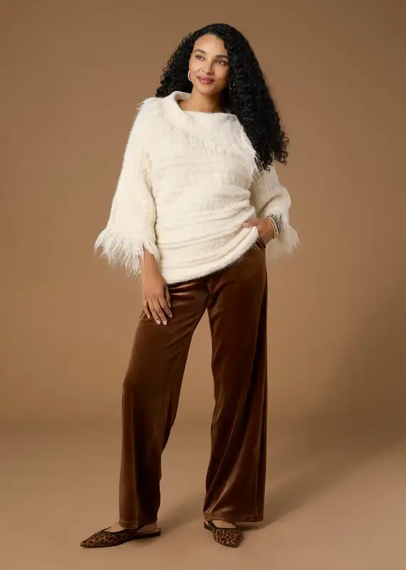 Roslyn Wide Leg Velour Pant