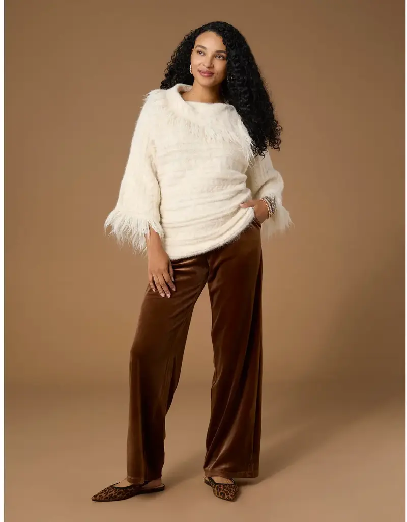 Roslyn Wide Leg Velour Pant