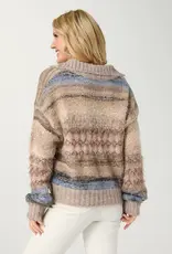 Lark Mohair Sweater with Lurex and Button Collar