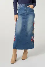EverStretch Embroidered Maxi Skirt