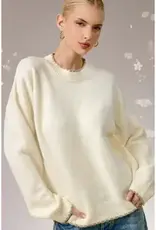 Soft & Buttery Mock Neck Sweater With Trim Detail