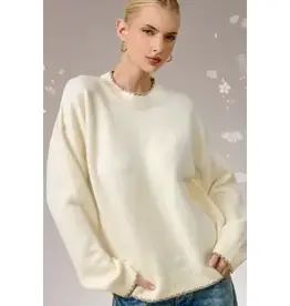 Soft & Buttery Mock Neck Sweater With Trim Detail