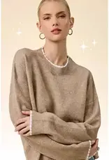 Soft & Buttery Mock Neck Sweater With Trim Detail