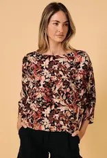 Brenda Floral Print Boat Neck Top