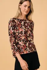Brenda Floral Print Boat Neck Top