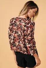 Brenda Floral Print Boat Neck Top