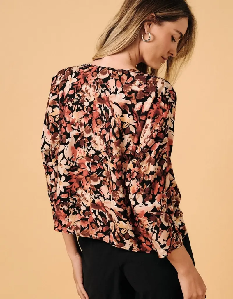 Brenda Floral Print Boat Neck Top