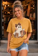 Comfort Colors Patchwork Ghost T-Shirt -  Available in Mustard & Yam